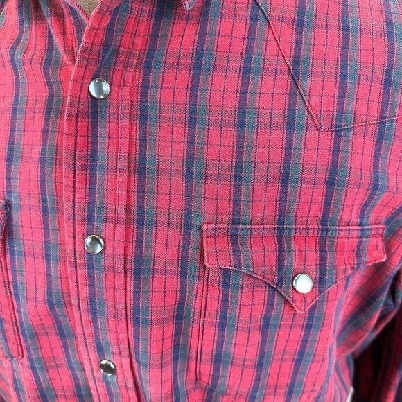 Polo Ralph Lauren VTG Red Western Pearl Snap Men’s XL Read - Picture 5 of 8